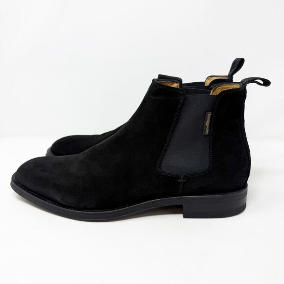 NWOB Russell & Bromley Black Suede Chelsea Boots Men’s Sz 44.5 Made in Portugal main image 11